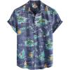 imageVATPAVE Mens Front Pocket Hawaiian Shirts Casual Floral Shirts Short Sleeve Button Down Beach Tropical ShirtsNavyboat
