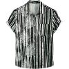 imageVATPAVE Mens Hawaiian Flamingo Shirts Casual Tropical Short Sleeve Button Down Shirt Summer Beach ShirtsBlackpalmleaf