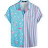 imageVATPAVE Mens Hawaiian Flamingo Shirts Casual Tropical Short Sleeve Button Down Shirt Summer Beach ShirtsBlue Flamingo