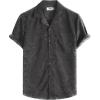 imageVATPAVE Mens Hawaiian Floral Jacquard Shirts Casual Button Down Short Sleeve Summer Shirts with PocketDark Gray