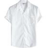 imageVATPAVE Mens Hawaiian Floral Jacquard Shirts Casual Button Down Short Sleeve Summer Shirts with PocketWhite