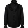 imageVATPAVE Mens Ruffle Pirate Shirts Medieval Renaissance Cosplay Costume Steampunk Victorian TopsDark Black