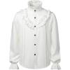 imageVATPAVE Mens Ruffle Pirate Shirts Medieval Renaissance Cosplay Costume Steampunk Victorian TopsOffwhite