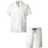 imageVATPAVE Mens Short Sleeve Button Down Cuban Guayabera Shirts Casual Suits