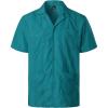 imageVATPAVE Mens Short Sleeve Button Down Cuban Guayabera ShirtsDark Blue