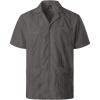 imageVATPAVE Mens Short Sleeve Button Down Cuban Guayabera ShirtsDark Gray