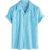 imageVATPAVE Mens Striped Summer Shirt Casual Button Down Short Sleeve Beach Shirts Cotton Linen Shirts for MenSky Blue