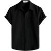 imageVATPAVE Mens Striped Summer Shirts Casual Button Down Short Sleeve Beach Stylish Untucked Hawaiian ShirtsPure Black