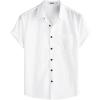 imageVATPAVE Mens Striped Summer Shirts Casual Button Down Short Sleeve Beach Stylish Untucked Hawaiian ShirtsPure White
