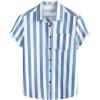 imageVATPAVE Mens Striped Summer Shirts Casual Button Down Short Sleeve Beach Stylish Untucked Hawaiian ShirtsRoyal Blue