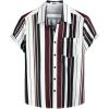 imageVATPAVE Mens Striped Summer Shirts Casual Button Down Short Sleeve Beach Stylish Untucked Hawaiian ShirtsWhite Brown