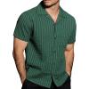 imageVATPAVE Mens Summer Cuban Collar Shirts Short Sleeve Button Down Beach Shirts Regular Fit Hawaiian Shirts with PocketArmygreen