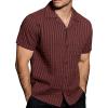 imageVATPAVE Mens Summer Cuban Collar Shirts Short Sleeve Button Down Beach Shirts Regular Fit Hawaiian Shirts with PocketWinered