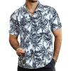 imageVATPAVE Mens Summer Striped Shirts Button Down Short Sleeve Vintage Beach Hawaiian Shirts with PocketWhite Blackgray