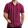 imageVATPAVE Mens Summer Striped Shirts Button Down Short Sleeve Vintage Beach Hawaiian Shirts with PocketWinered