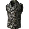 imageVATPAVE Mens Victorian Double Breasted Vest Gothic Steampunk WaistcoatSv16black