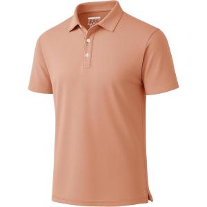 imageBoladeci Mens Golf Polo Shirts Short Sleeve Performance Quick Dry Breathable Work Business Casual ShirtsApricot