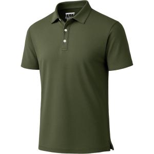 imageBoladeci Mens Golf Polo Shirts Short Sleeve Performance Quick Dry Breathable Work Business Casual ShirtsArmy Green