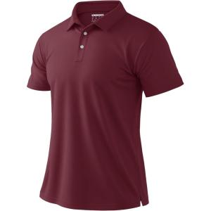imageBoladeci Mens Golf Polo Shirts Short Sleeve Performance Quick Dry Breathable Work Business Casual ShirtsBurgundy