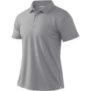 imageBoladeci Mens Golf Polo Shirts Short Sleeve Performance Quick Dry Breathable Work Business Casual ShirtsLight Grey