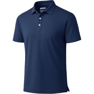 imageBoladeci Mens Golf Polo Shirts Short Sleeve Performance Quick Dry Breathable Work Business Casual ShirtsNavy Blue