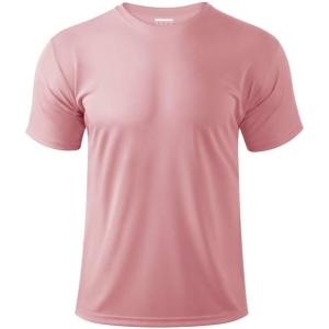 imageBoladeci Mens Swim Shirt Short Sleeve UPF 50 Sun Protection SPF UV Moisture Wicking Lightweight Quick Dry Rash GuardDusty Pink