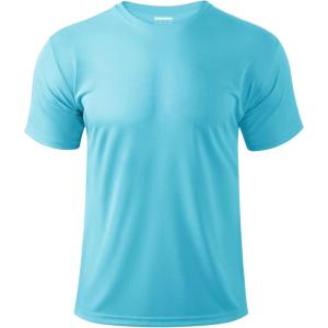 imageBoladeci Mens Swim Shirt Short Sleeve UPF 50 Sun Protection SPF UV Moisture Wicking Lightweight Quick Dry Rash GuardIce Blue