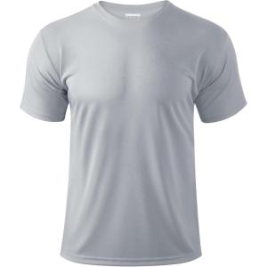 imageBoladeci Mens Swim Shirt Short Sleeve UPF 50 Sun Protection SPF UV Moisture Wicking Lightweight Quick Dry Rash GuardLight Gray