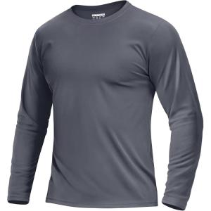 imageBoladeci Mens UPF 80 Sun Shirts Long Sleeve Lightweight UV Protection SPF Shirts Rash Guard Swim TShirtsDark Gray