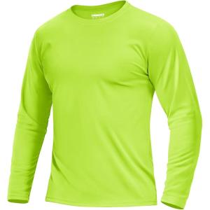 imageBoladeci Mens UPF 80 Sun Shirts Long Sleeve Lightweight UV Protection SPF Shirts Rash Guard Swim TShirtsFluorescent Green