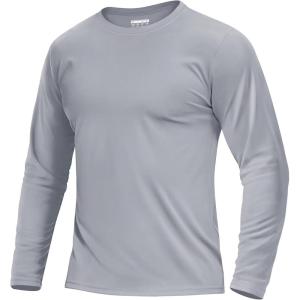 imageBoladeci Mens UPF 80 Sun Shirts Long Sleeve Lightweight UV Protection SPF Shirts Rash Guard Swim TShirtsLight Gray
