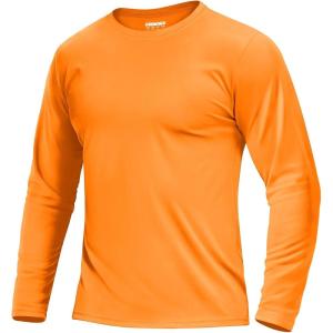 imageBoladeci Mens UPF 80 Sun Shirts Long Sleeve Lightweight UV Protection SPF Shirts Rash Guard Swim TShirtsOrange