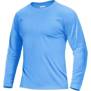 imageBoladeci Mens UPF 80 Sun Shirts Long Sleeve Lightweight UV Protection SPF Shirts Rash Guard Swim TShirtsSky Blue