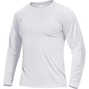 imageBoladeci Mens UPF 80 Sun Shirts Long Sleeve Lightweight UV Protection SPF Shirts Rash Guard Swim TShirtsWhite