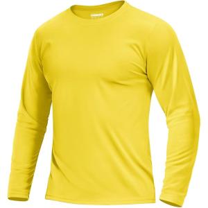 imageBoladeci Mens UPF 80 Sun Shirts Long Sleeve Lightweight UV Protection SPF Shirts Rash Guard Swim TShirtsYellow