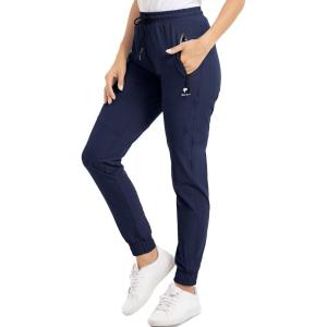 imageBoladeci Womens Hiking Pants Joggers with Pockets Lightweight Quick Dry Elastic Waist Water Resistant Golf Travel Pants
