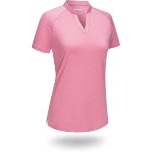 imageBoladeci Womens Polo Shirts Short Sleeve UPF 50 Sun Protection V Neck Heather Lightweight Quick Dry SPF Swim Golf Shirts