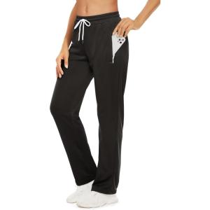 imageBoladeci Womens Sweatpants 3D Mesh Breathable Elastic Waist Side Stripe Casual Gym Athletic Track Pants with Zipper Pockets