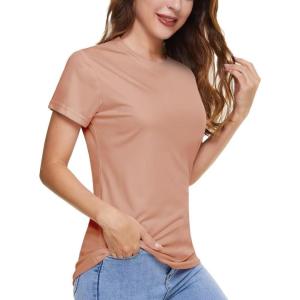 imageBoladeci Womens UPF 50 Sun Shirts UV Protection Short Sleeve Rash Guard Quick Dry Swim Hiking Tshirts Athletic Workout TopsApricot