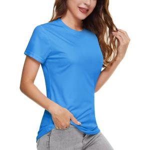 imageBoladeci Womens UPF 50 Sun Shirts UV Protection Short Sleeve Rash Guard Quick Dry Swim Hiking Tshirts Athletic Workout TopsBlue