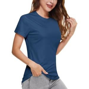 imageBoladeci Womens UPF 50 Sun Shirts UV Protection Short Sleeve Rash Guard Quick Dry Swim Hiking Tshirts Athletic Workout TopsBlue Gray