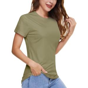 imageBoladeci Womens UPF 50 Sun Shirts UV Protection Short Sleeve Rash Guard Quick Dry Swim Hiking Tshirts Athletic Workout TopsDull Green