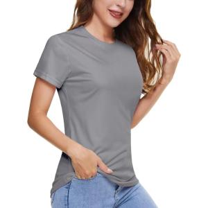 imageBoladeci Womens UPF 50 Sun Shirts UV Protection Short Sleeve Rash Guard Quick Dry Swim Hiking Tshirts Athletic Workout TopsLight Gray