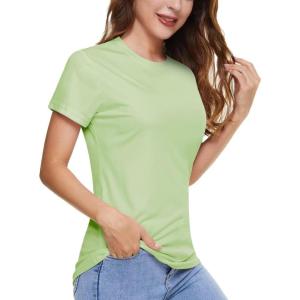 imageBoladeci Womens UPF 50 Sun Shirts UV Protection Short Sleeve Rash Guard Quick Dry Swim Hiking Tshirts Athletic Workout TopsLight Green