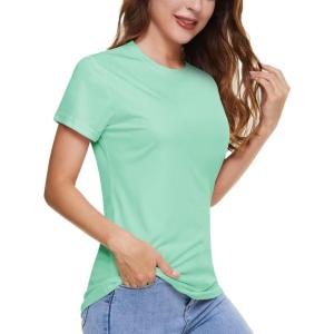 imageBoladeci Womens UPF 50 Sun Shirts UV Protection Short Sleeve Rash Guard Quick Dry Swim Hiking Tshirts Athletic Workout TopsMint Green