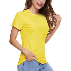 imageBoladeci Womens UPF 50 Sun Shirts UV Protection Short Sleeve Rash Guard Quick Dry Swim Hiking Tshirts Athletic Workout TopsYellow