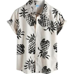 imageVATPAVE Boys Hawaiian Shirt Short Sleeve Button Down Shirt Summer Beach Shirts for Kids 614 YearsBeige