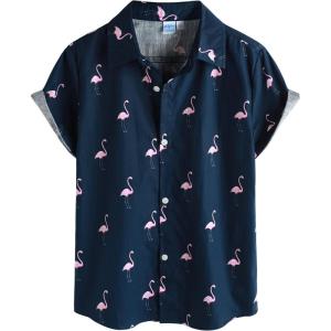 imageVATPAVE Boys Hawaiian Shirt Short Sleeve Button Down Shirt Summer Beach Shirts for Kids 614 YearsNavy