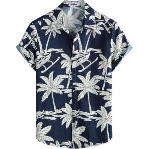 imageVATPAVE Mens 100 Cotton Hawaiian Shirts Floral Short Sleeve Button Down Shirts Summer Beach ShirtsCoconut Boat
