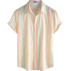 imageVATPAVE Mens Casual Hawaiian Floral Shirts Short Sleeve Button Down Tropical Shirts Beach Summer ShirtsBeigepink